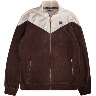 Gus Velour Track Top - Brown Stone 