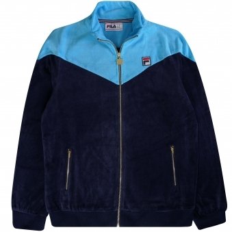 Gus Velour Track Top - Navy