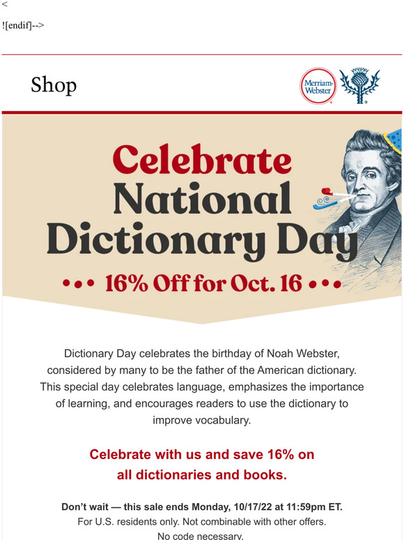 MerriamWebster Happy National Dictionary Day! Milled