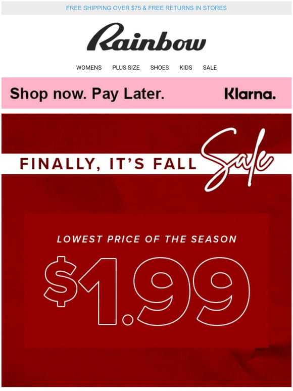 Rainbow Shops This SALE is the sheet! 👻 Don’t miss out on terrific