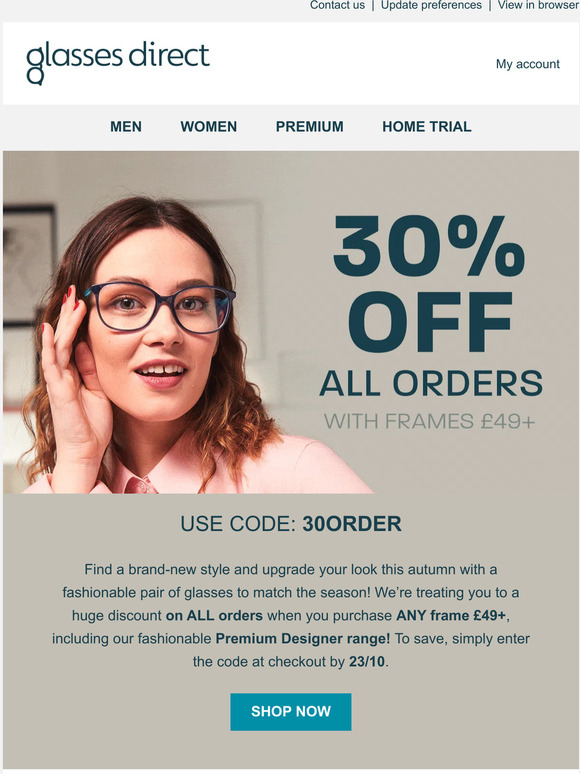 glasses direct 30 off