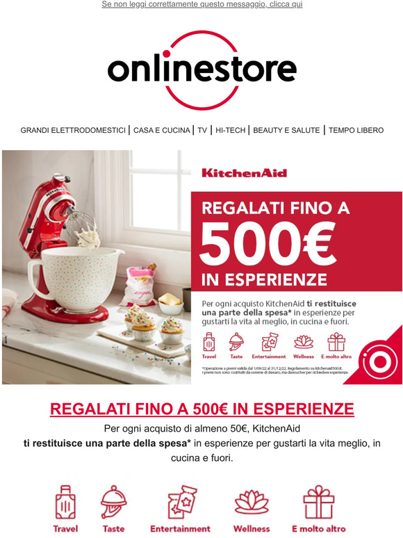 Regalati fino a 500€ in esperienze con KitchenAid 🤩
