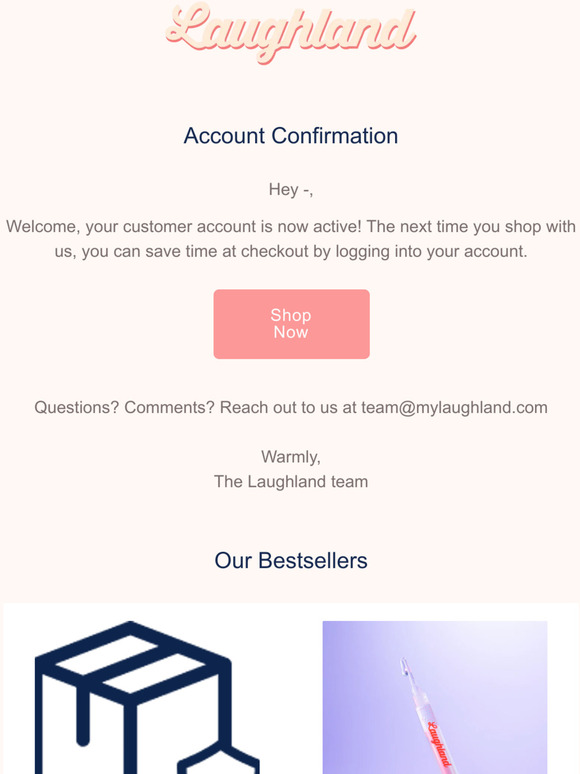 Customer account confirmation