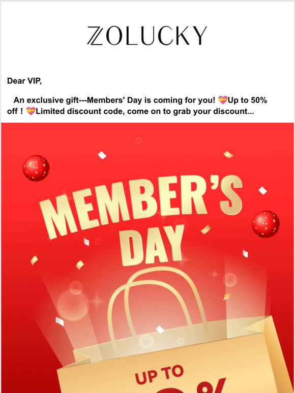 Zolucky Us ⏰A Message to Our VIPSExtra 50 off extension Just for U