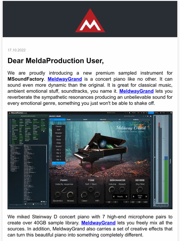 MeldwayGrand - Introducing new concert piano for MSoundFactory