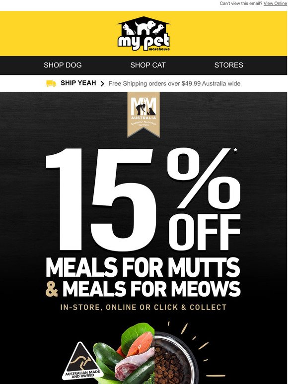 Grab 15% Off Meals for Mutts & Meals for Meows