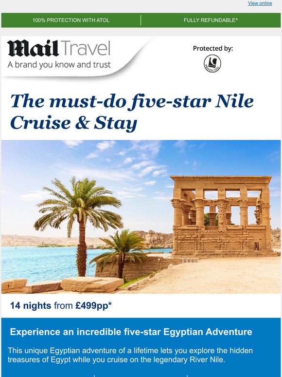 mail travel nile cruise and stay