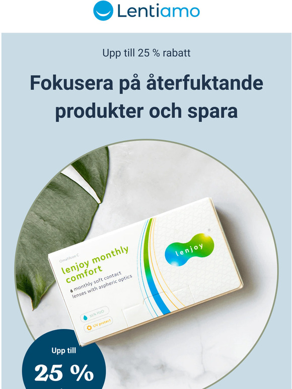 Fokusera på återfuktande produkter: upp till 25 % rabatt på Lentiamo