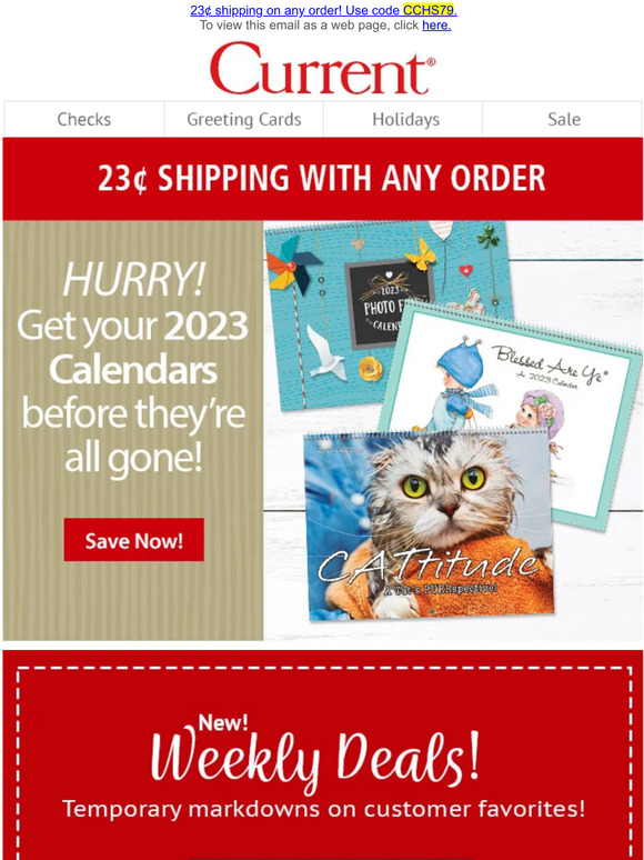 Current Catalog 23¢ shipping on ANY order? You got it. Milled