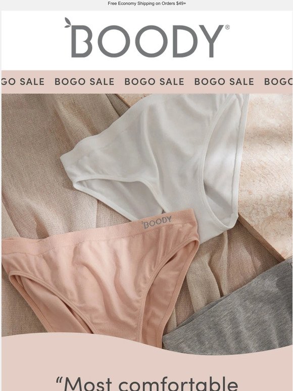Buy One, Get One 50% Off: Mix and match your favorite Boody underwear
