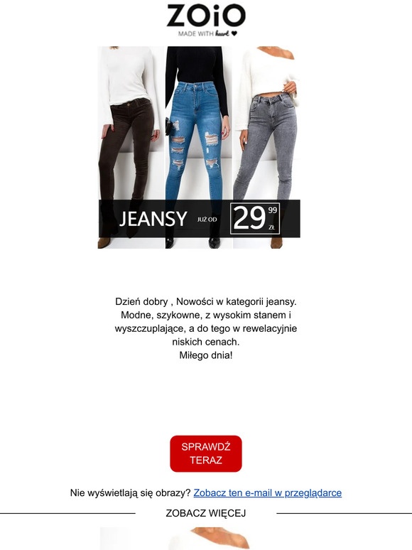 Szykowne, wyszczuplające czy push-up mowa o jeansach już od 29.99zł