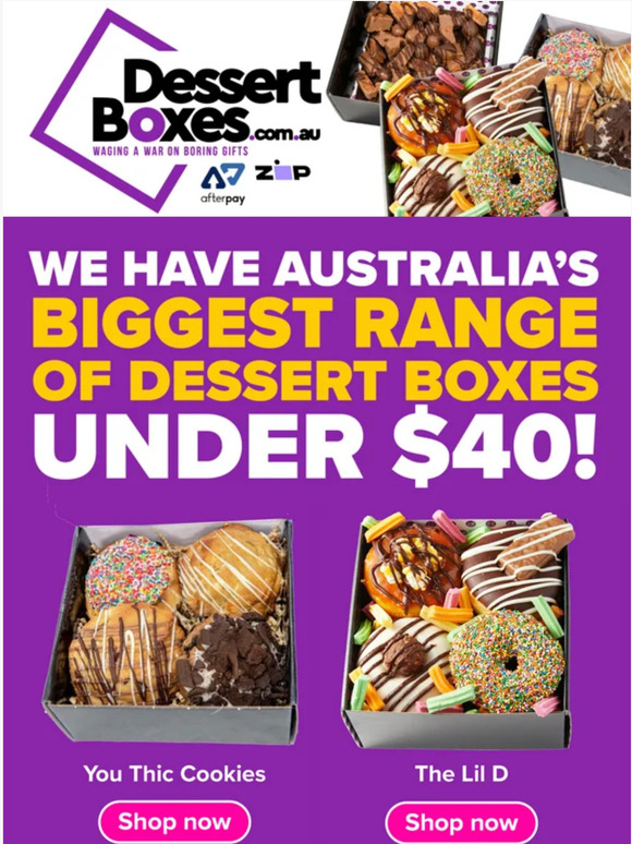 Dessert Boxes Biggest range of gifts Milled