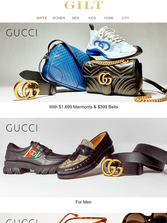 Gilt Gucci With 1,699 Marmonts & 399 Belts Gucci Men Milled
