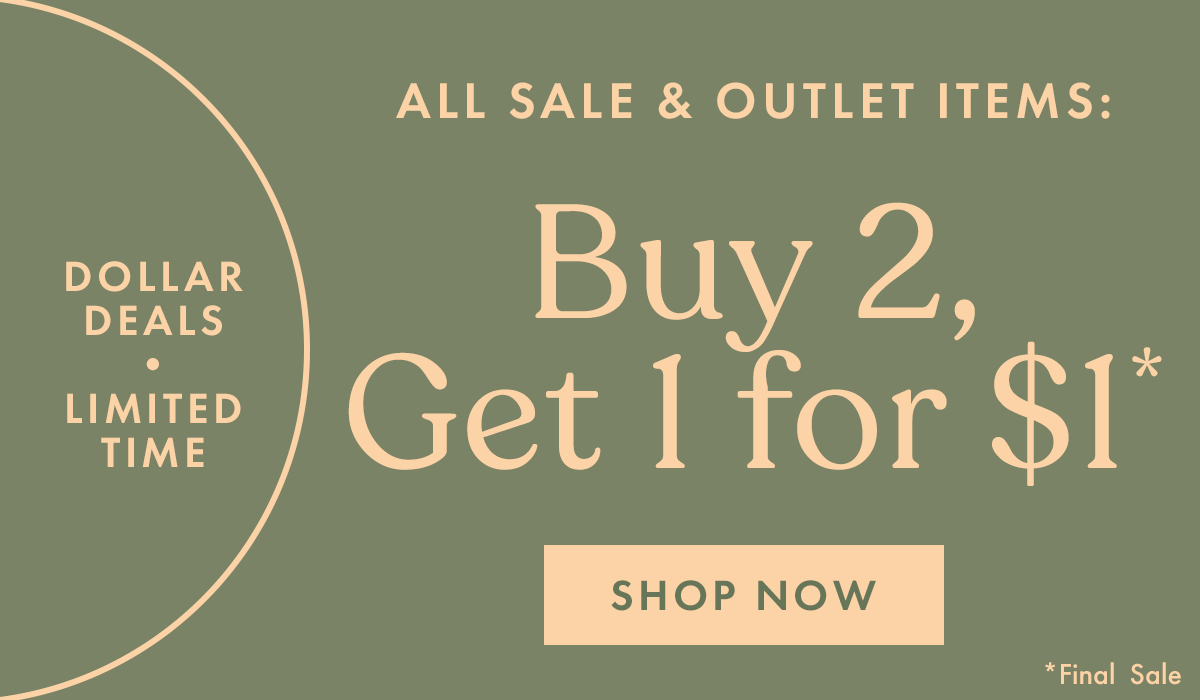 All Sale & Outlet Items: Buy 2, Get 1 for $1