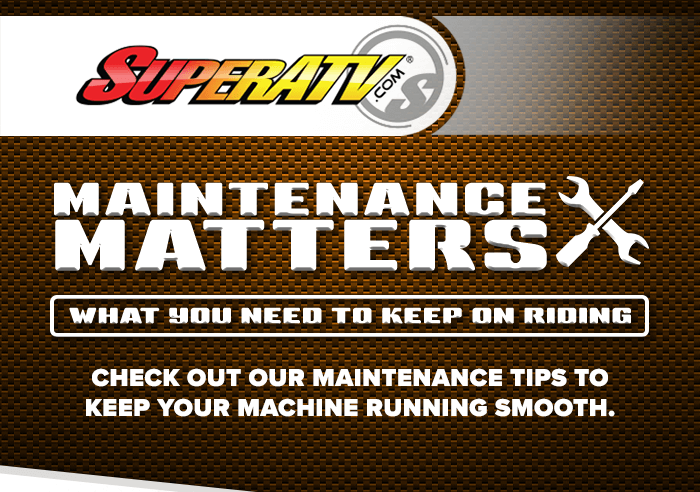 Maintenance Matters - what you need to keep on riding. Check out our maintenance tips to keep your machine running smooth..