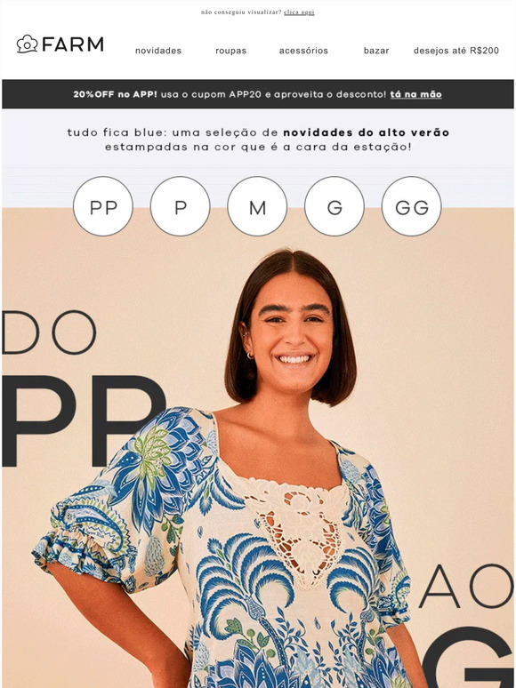 FARM Rio: —, chegou novidade no seu tamanho! 💙 | Milled