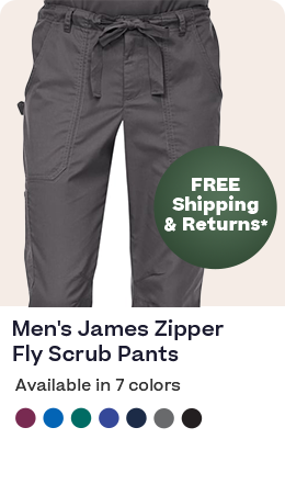 Men's James Zipper Fly Scrub Pants