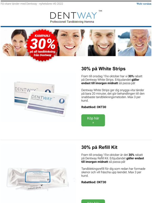 🤩30% rabatt på all tandblekning från Dentway