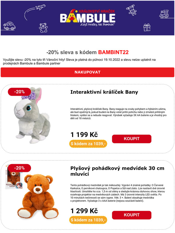 Posíláme slevu -20% na vybrané Vánoční položky