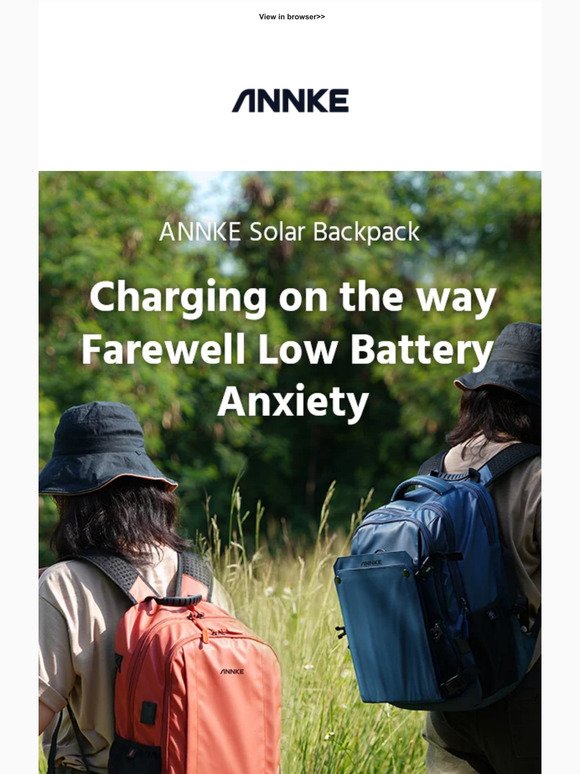 New Arrival Offer - ANNKE Lightweight Solar Backpack