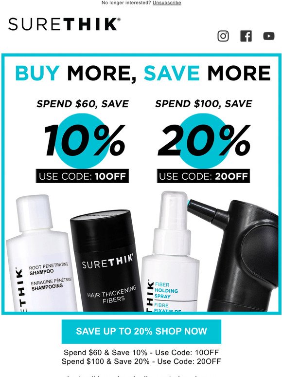 Now offering Buy More, Save More! - Save up to 20% when spend $100 or more