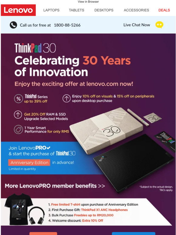 Lenovo: Think series up to 39% off | 🎇ThinkPad 30 Anniversary Edition ...