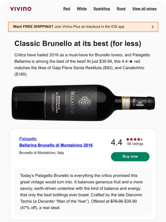 Vivino 47 off the best vintage ever from a top Brunello producer Milled