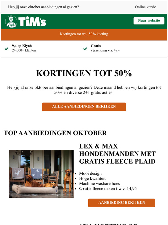 Aanbiedingen van TIM's