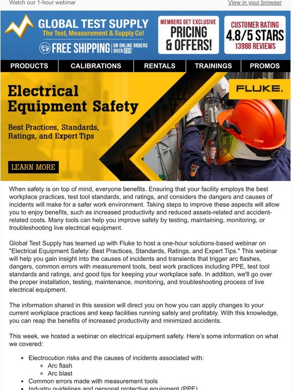 Electrical Equipment Safety with Fluke 