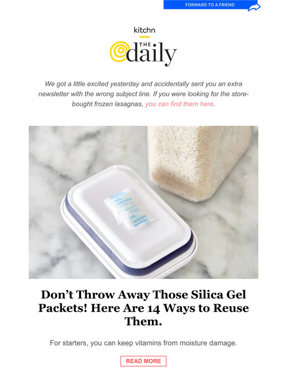 Kitchn 14 Ways to Reuse Silica Gel Packets, 4 Areas in Your Kitchen