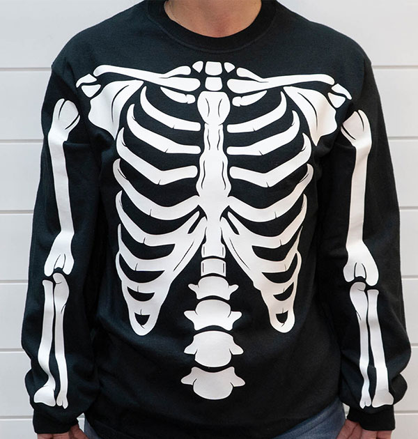  Glow Skeleton T-Shirt Costume