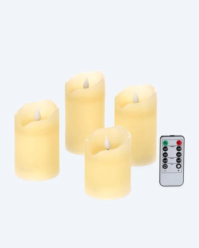 LED-Stumpenkerzen Melting-Effekt, 4er Set