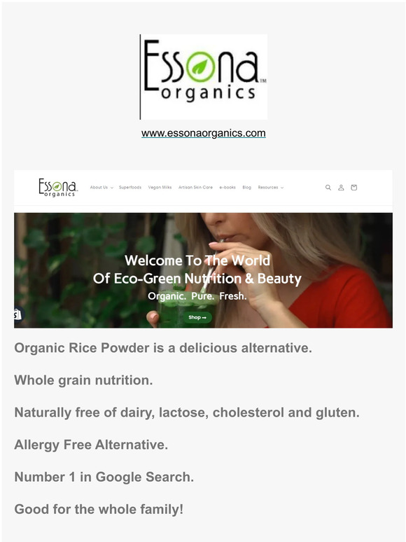Organic Rice Milk Powder. #1 on Google Search.