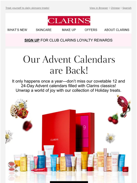 Clarins Our Advent Calendars Are Here! 💖 Milled
