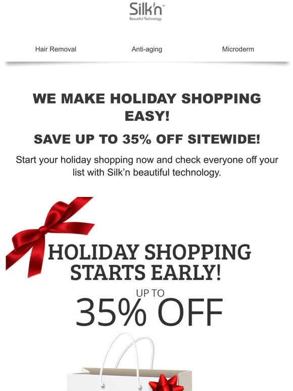 🎁 Holiday Shopping is on! Start early and save up to 35% off!