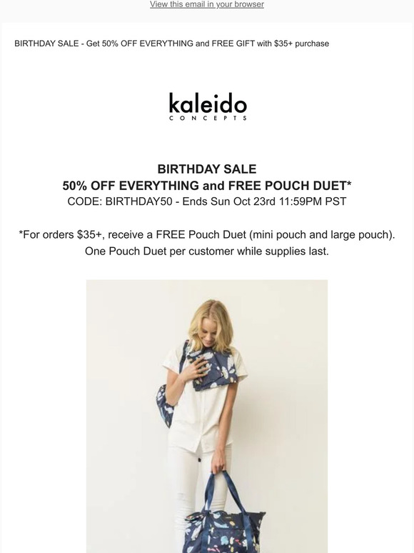 🥳 50% OFF EVERYTHING and FREE GIFT - Birthday Sale