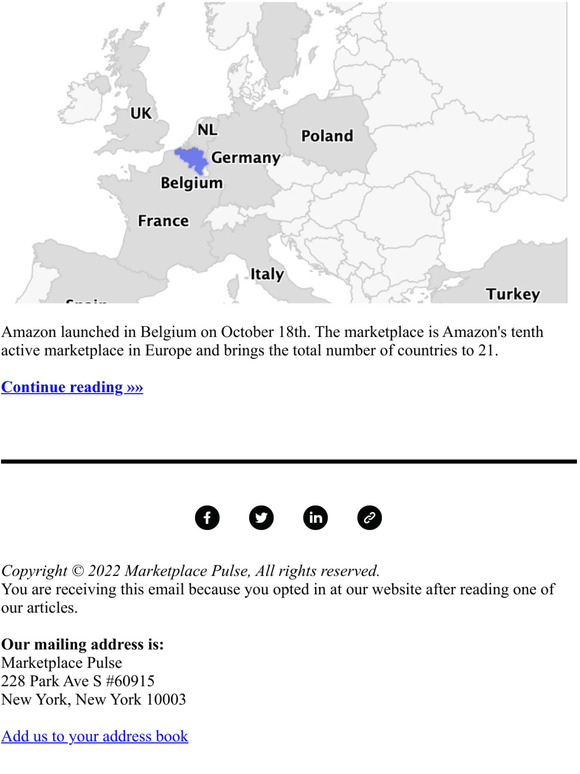 Amazon Launches in Belgium