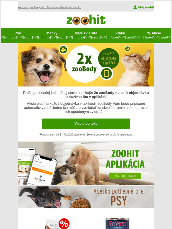 2x zooBody len v aplikácii! 🎈