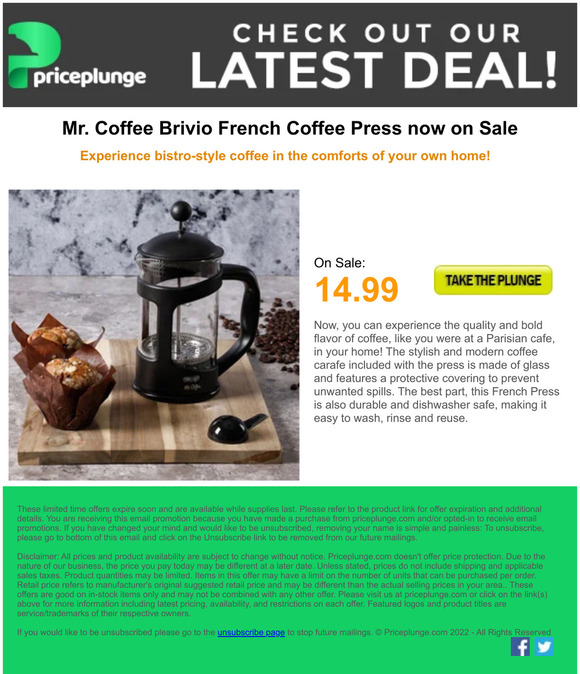 French Coffee Press now on Sale