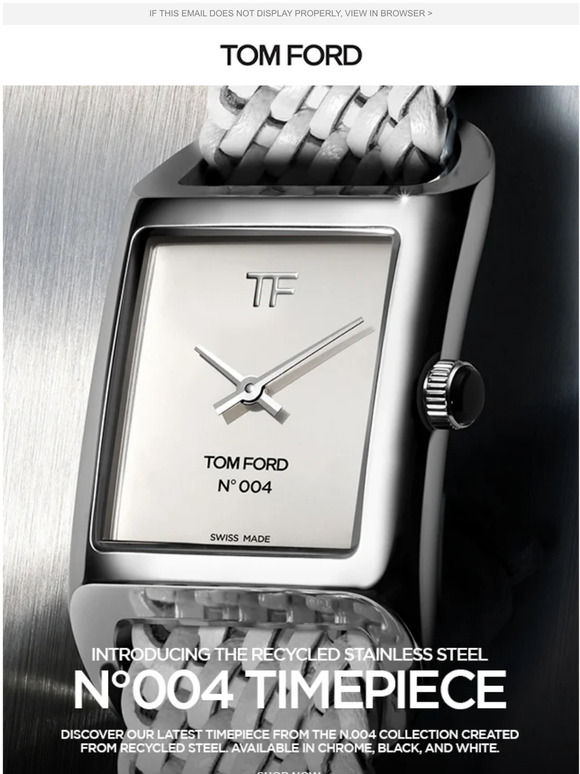 Tom Ford: INTRODUCING THE RECYCLED STAINLESS STEEL  TIMEPIECE | Milled