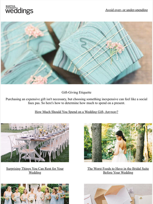 Martha Stewart Weddings How Much Should You Spend on a Wedding Gift