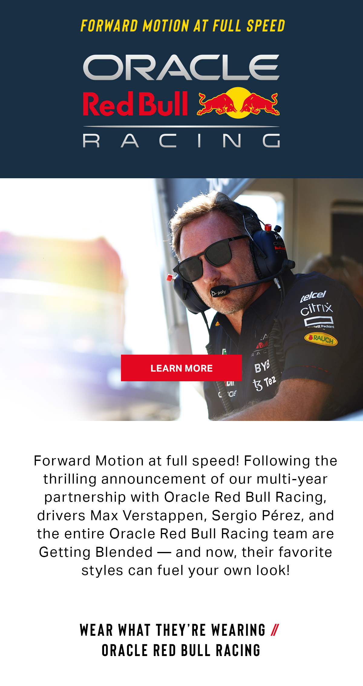 Blenders Eyewear Blenders and Oracle Red Bull Racing Accelerate Partnership // Milled