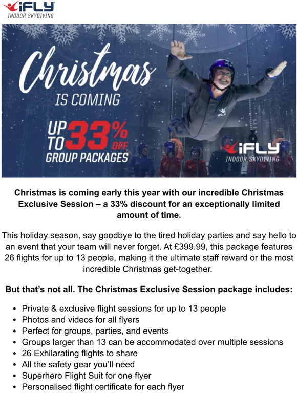 Christmas Came Early: Up to 33% OFF Party Packages