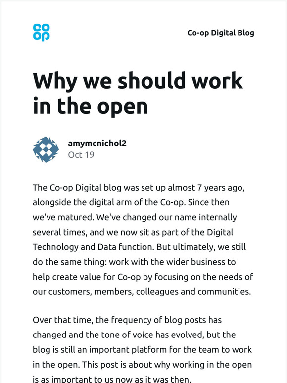 [New post] Why we should work in the open