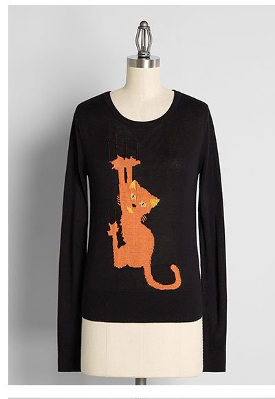 ModCloth x Collectif Such a Scaredy Cat Sweater