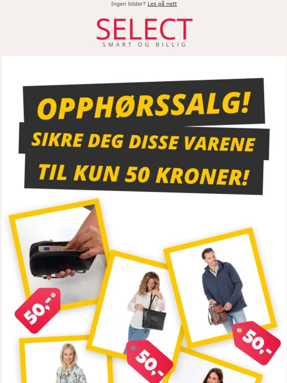 Opphørssalg! Sikre deg disse produktene til kun 50 kroner!