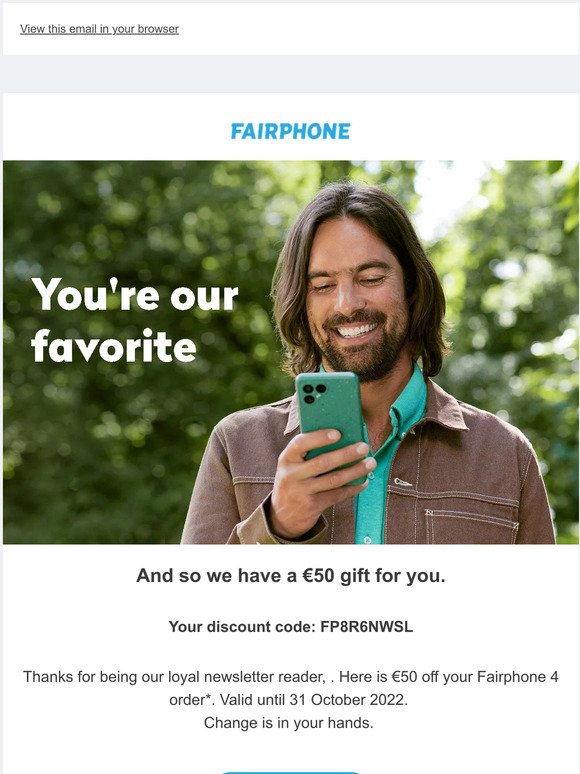 For you: €50 off your Fairphone 4.