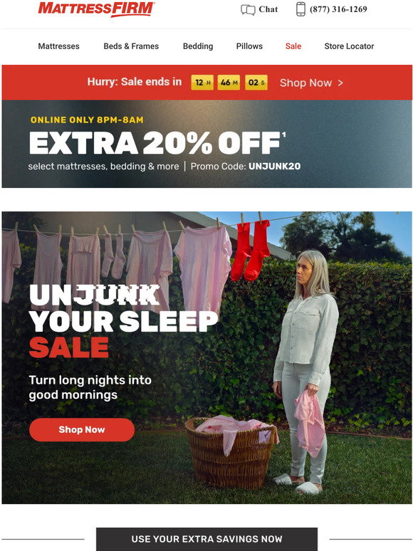 Mattress Firm Junk Sleep doesn’t stand a chance—get an extra 20 off now Milled