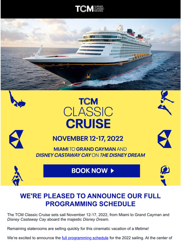 Limited Staterooms are still available on the TCM Classic