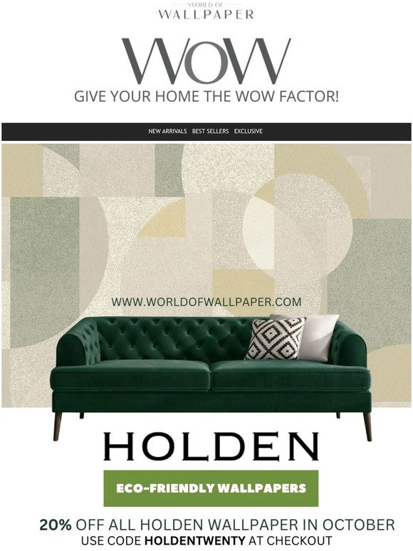 Eco-friendly wallpapers from Holden Decor now 20% off in October at World of Wallpaper